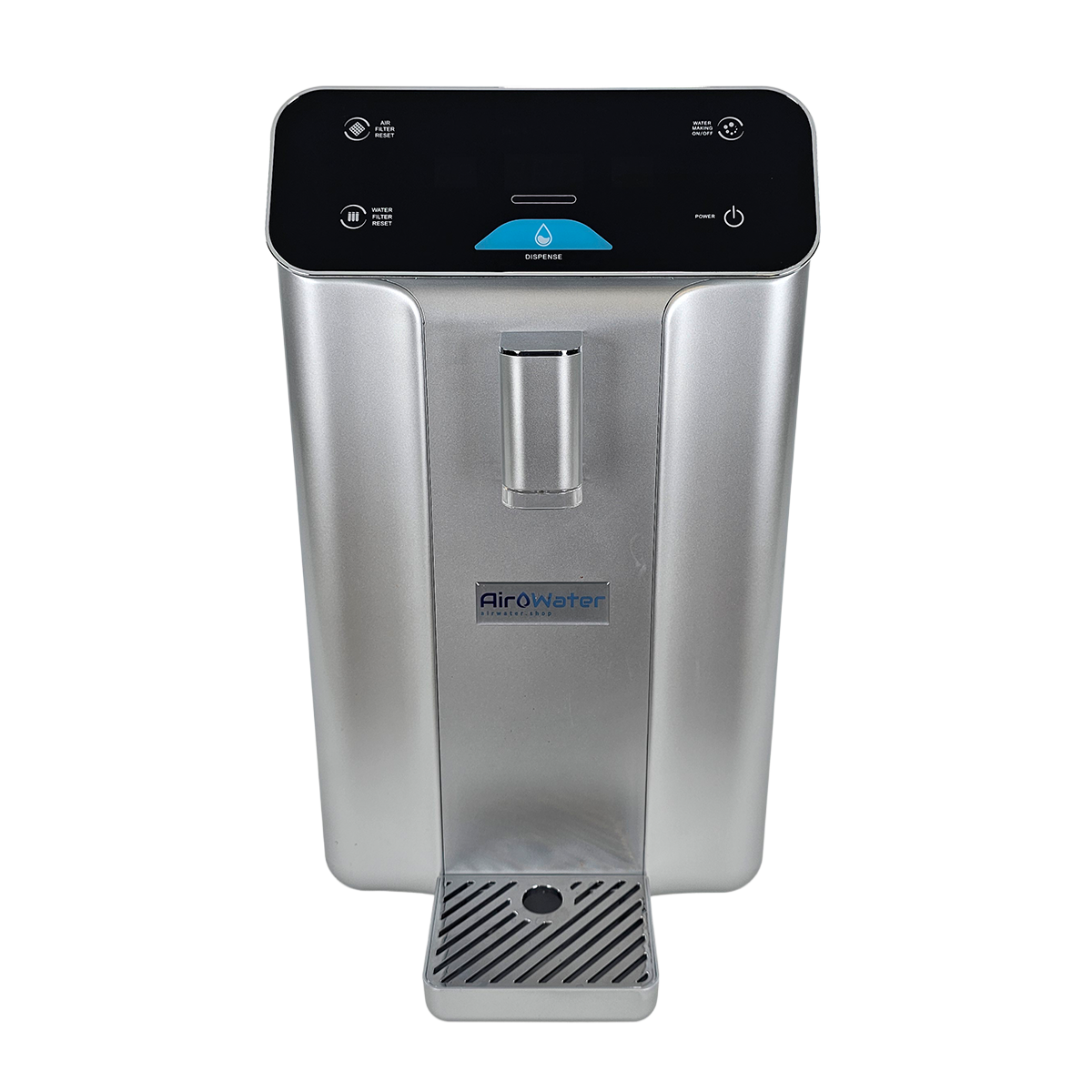 AirWater Home K10 Frontansicht - Atmosphärischer Wassergenerator mit intelligentem Touchscreen und Wasserspender